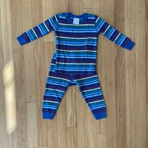 Hanna Andersson Kids Blue Colorful Striped Pajama Set